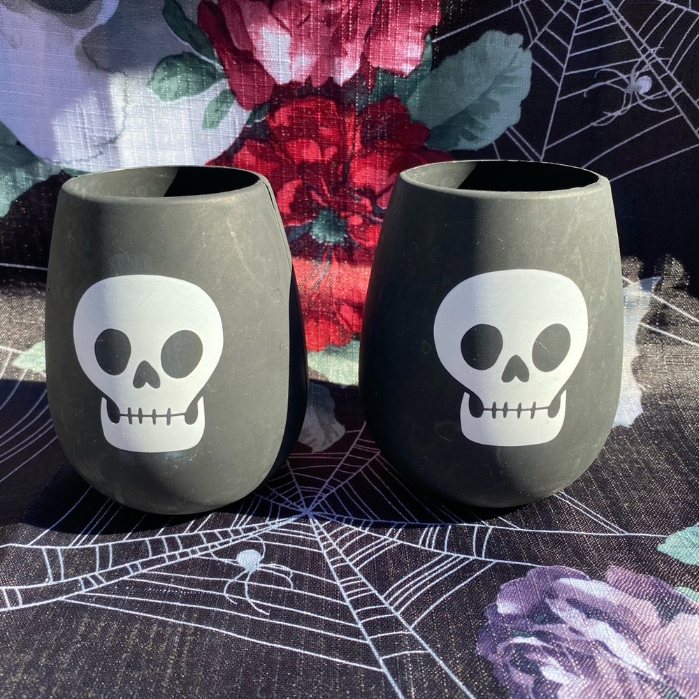 Skull silicone stemless wine glass